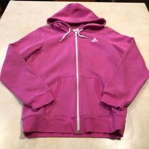 Adidas pink zip up sweater, size small